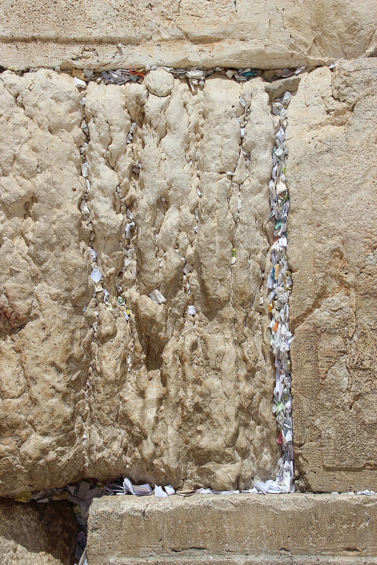 Prayer notes tucked into the Western Wall, Jerusalem