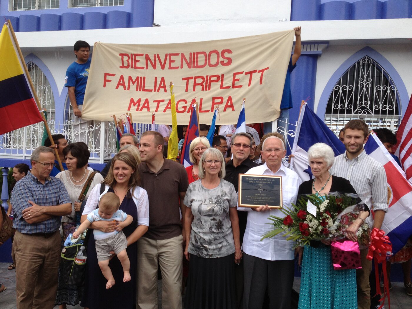 The Triplett family welcomed by a church in Matagalpa, Nicaragua